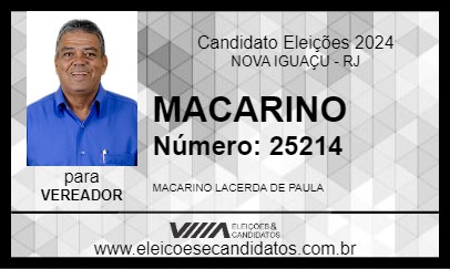 Candidato MACARINO 2024 - NOVA IGUAÇU - Eleições