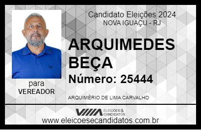 Candidato ARQUIMEDES BEÇA 2024 - NOVA IGUAÇU - Eleições