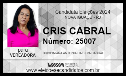 Candidato CRIS CABRAL 2024 - NOVA IGUAÇU - Eleições