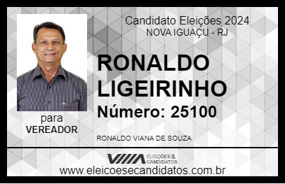 Candidato RONALDO LIGEIRINHO 2024 - NOVA IGUAÇU - Eleições