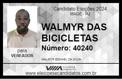 Candidato WALMYR DAS BICICLETAS 2024 - MAGÉ - Eleições