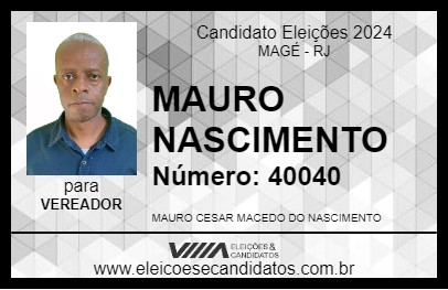 Candidato MAURO NASCIMENTO 2024 - MAGÉ - Eleições