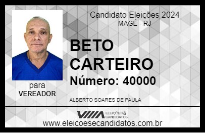 Candidato BETO CARTEIRO 2024 - MAGÉ - Eleições