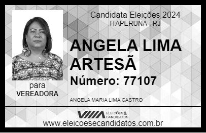 Candidato ANGELA LIMA ARTESÃ 2024 - ITAPERUNA - Eleições