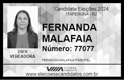 Candidato FERNANDA MALAFAIA 2024 - ITAPERUNA - Eleições