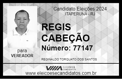 Candidato REGIS CABEÇÃO 2024 - ITAPERUNA - Eleições