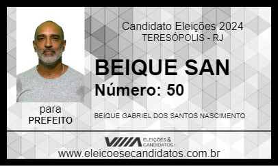 Candidato BEIQUE SAN 2024 - TERESÓPOLIS - Eleições