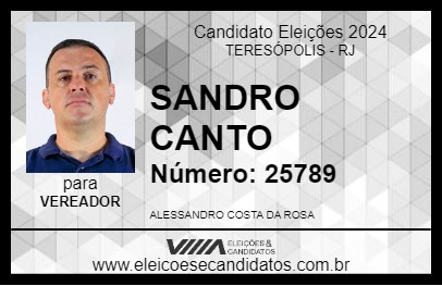 Candidato SANDRO CANTO 2024 - TERESÓPOLIS - Eleições