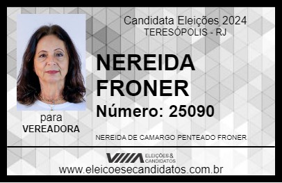 Candidato NEREIDA FRONER 2024 - TERESÓPOLIS - Eleições