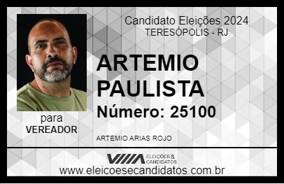 Candidato ARTEMIO PAULISTA 2024 - TERESÓPOLIS - Eleições