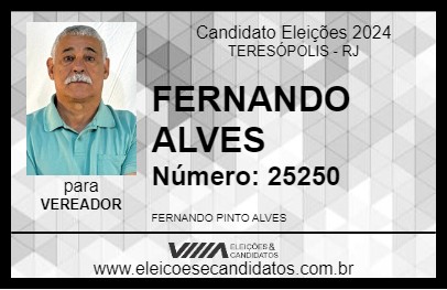 Candidato FERNANDO ALVES 2024 - TERESÓPOLIS - Eleições