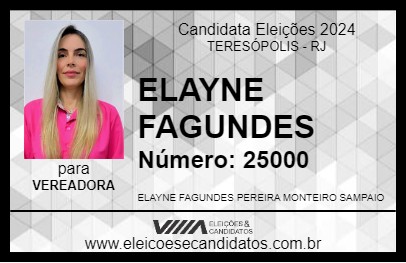 Candidato ELAYNE FAGUNDES 2024 - TERESÓPOLIS - Eleições