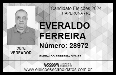 Candidato EVERALDO FERREIRA 2024 - ITAPERUNA - Eleições