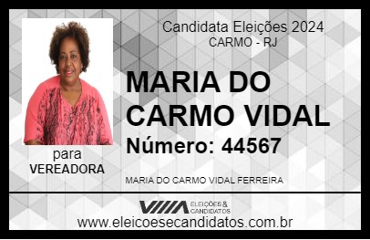 Candidato MARIA DO CARMO VIDAL 2024 - CARMO - Eleições