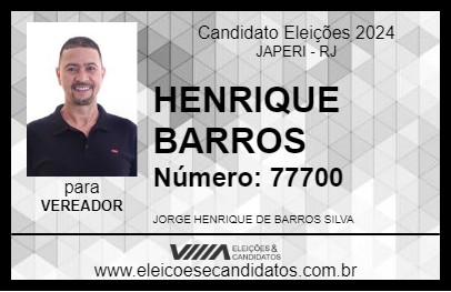 Candidato HENRIQUE BARROS 2024 - JAPERI - Eleições