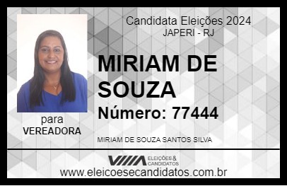 Candidato MIRIAM DE SOUZA 2024 - JAPERI - Eleições