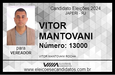 Candidato VITOR MANTOVANI 2024 - JAPERI - Eleições