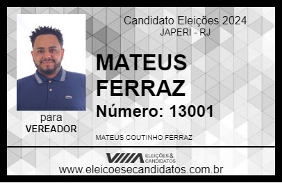 Candidato MATEUS FERRAZ 2024 - JAPERI - Eleições