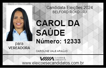 Candidato CAROL DA SAÚDE 2024 - BELFORD ROXO - Eleições