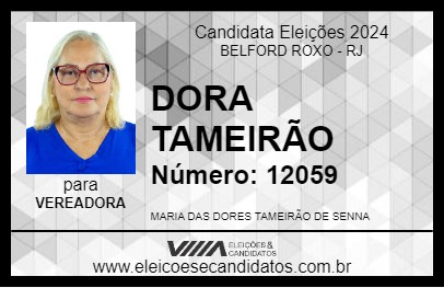 Candidato DORA TAMEIRÃO 2024 - BELFORD ROXO - Eleições