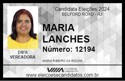 Candidato MARIA LANCHES 2024 - BELFORD ROXO - Eleições