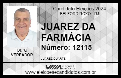 Candidato JUAREZ DA FARMÁCIA 2024 - BELFORD ROXO - Eleições