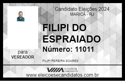 Candidato FILIPI DO ESPRAIADO 2024 - MARICÁ - Eleições