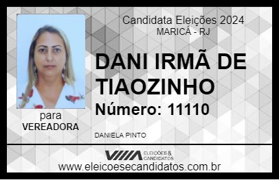 Candidato DANI IRMÃ DE TIAOZINHO 2024 - MARICÁ - Eleições