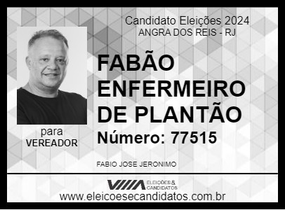 Candidato FABÃO ENFERMEIRO DE PLANTÃO 2024 - ANGRA DOS REIS - Eleições