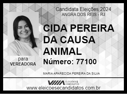 Candidato CIDA PEREIRA DA CAUSA ANIMAL 2024 - ANGRA DOS REIS - Eleições