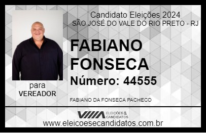 Candidato FABIANO FONSECA 2024 - SÃO JOSÉ DO VALE DO RIO PRETO - Eleições