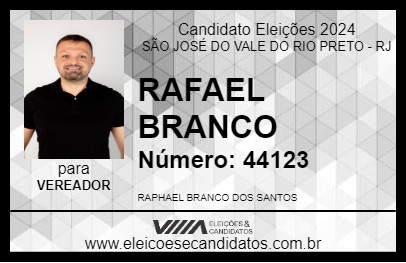 Candidato PROFESSOR RAPHAEL BRANCO 2024 - SÃO JOSÉ DO VALE DO RIO PRETO - Eleições