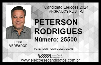 Candidato PETERSON RODRIGUES 2024 - ANGRA DOS REIS - Eleições