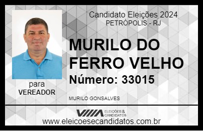 Candidato MURILO DO FERRO VELHO 2024 - PETRÓPOLIS - Eleições