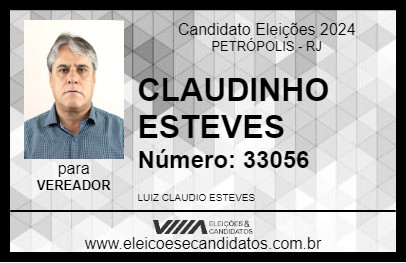 Candidato CLAUDINHO ESTEVES 2024 - PETRÓPOLIS - Eleições