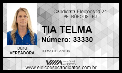 Candidato TIA TELMA 2024 - PETRÓPOLIS - Eleições