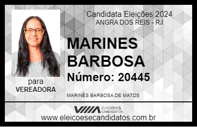 Candidato MARINES BARBOSA 2024 - ANGRA DOS REIS - Eleições