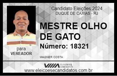 Candidato MESTRE OLHO DE GATO 2024 - DUQUE DE CAXIAS - Eleições