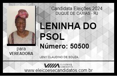 Candidato LENINHA DO PSOL 2024 - DUQUE DE CAXIAS - Eleições