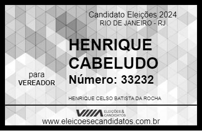 Candidato HENRIQUE CABELUDO 2024 - RIO DE JANEIRO - Eleições