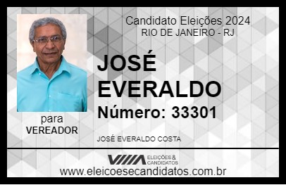 Candidato JOSÉ EVERALDO 2024 - RIO DE JANEIRO - Eleições