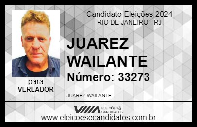 Candidato JUAREZ WAILANTE 2024 - RIO DE JANEIRO - Eleições