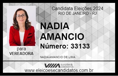 Candidato NADIA AMANCIO 2024 - RIO DE JANEIRO - Eleições