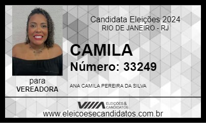 Candidato CAMILA 2024 - RIO DE JANEIRO - Eleições