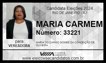 Candidato MARIA CARMEM 2024 - RIO DE JANEIRO - Eleições