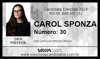 Candidato CAROL SPONZA 2024 - RIO DE JANEIRO - Eleições