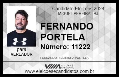 Candidato FERNANDO PORTELA 2024 - MIGUEL PEREIRA - Eleições