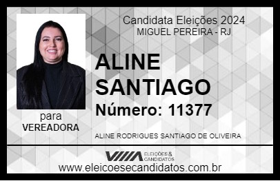 Candidato ALINE SANTIAGO 2024 - MIGUEL PEREIRA - Eleições