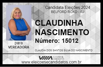 Candidato CLAUDINHA NASCIMENTO 2024 - BELFORD ROXO - Eleições