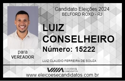 Candidato LUIZ CONSELHEIRO 2024 - BELFORD ROXO - Eleições